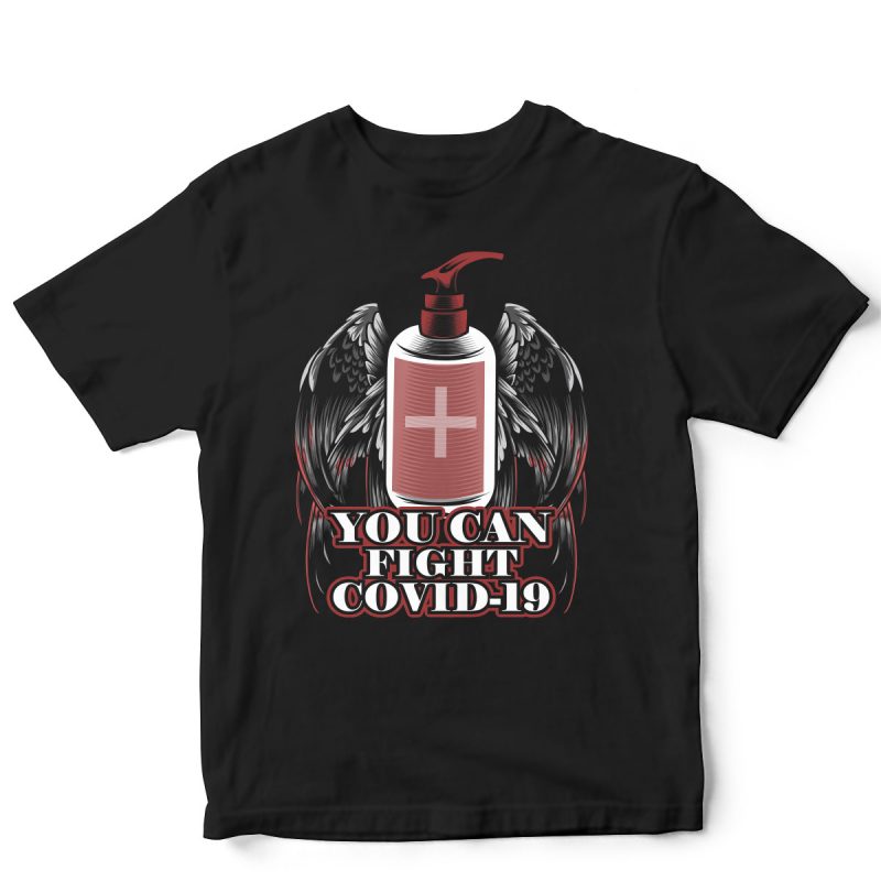 you can fight covid-19 t shirt design template