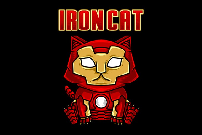 Cat Funny Iron cat parody shirt design png commercial use t-shirt design