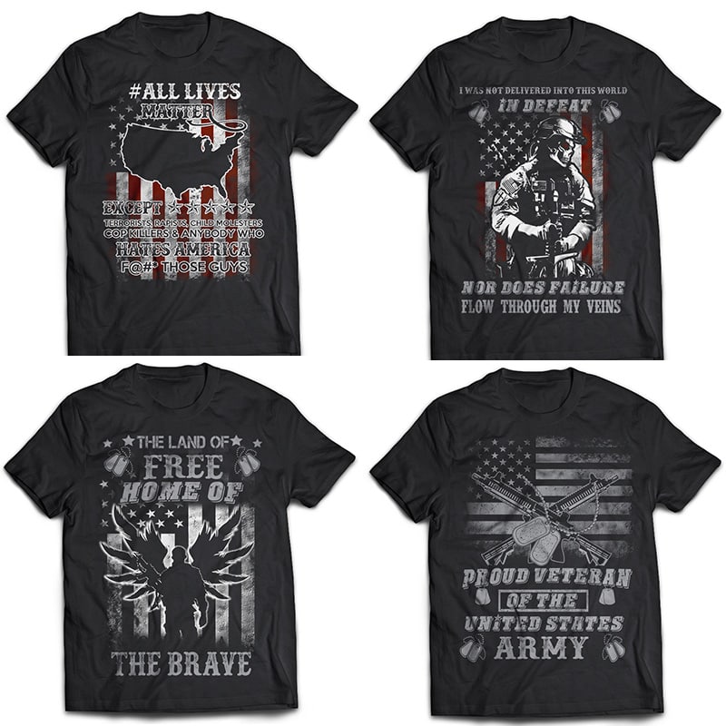 BIG BUNDLE 106 tshirt designs Veteran, Army, Military, skull, Nurse, and Dog PSD file EDITABLE Text and layer t shirt bundles