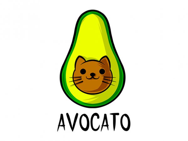 Cat funny avocato, avocado parody t shirt design to buy