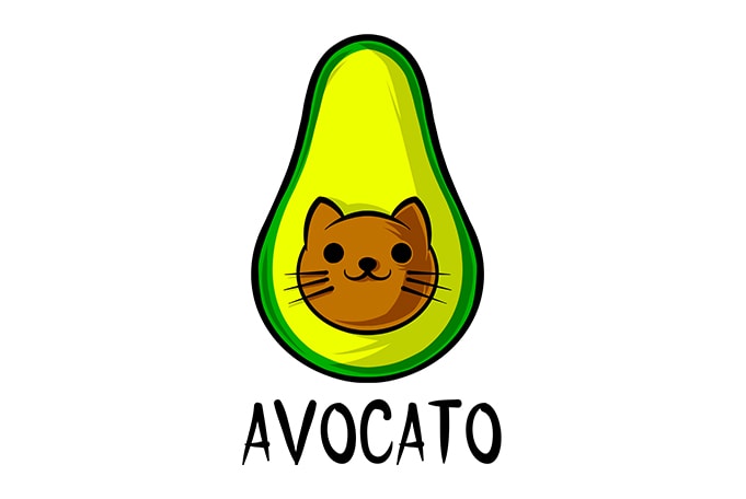 Cat Funny Avocato, Avocado parody t shirt design to buy