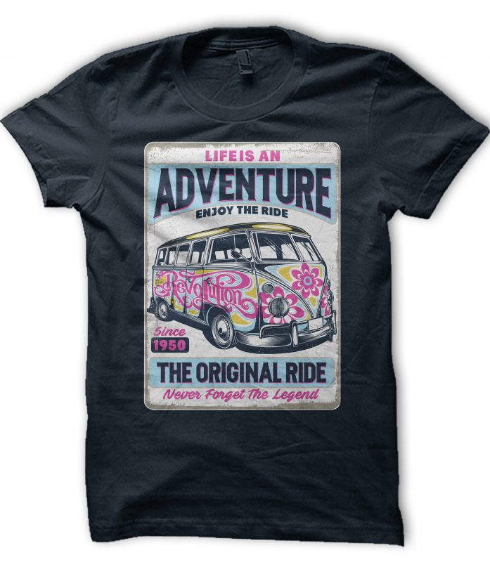 Life An Adventure Enjoy The Ride design for t shirt shirt design png