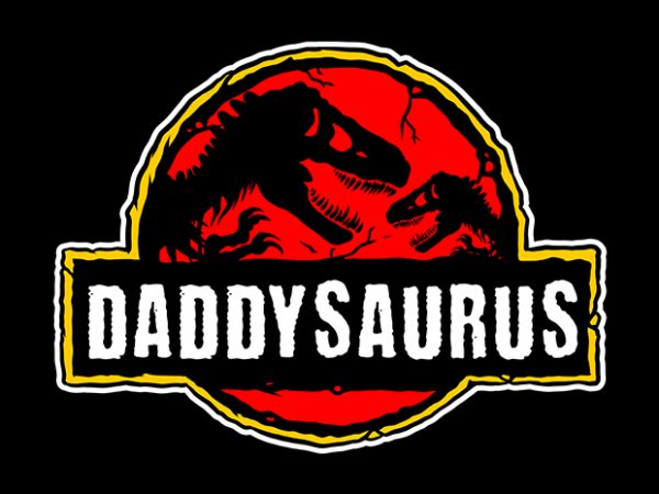 Daddy saurus t shirt design template