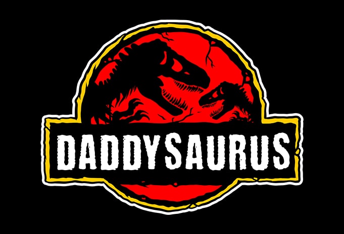 daddy saurus t shirt design template