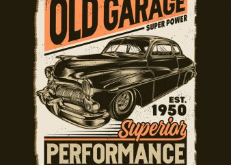 Old Garage t shirt design for purchase