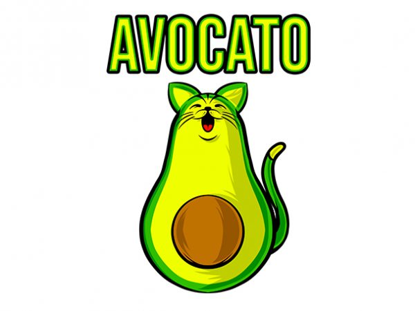 Cat funny avocato, avocado parody t shirt design to buy
