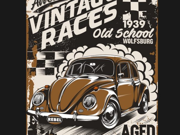 Vintage race 2 print ready t shirt design
