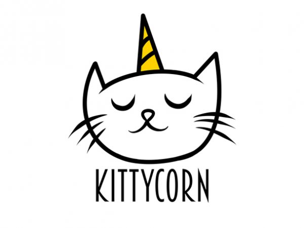 Kittycorn cat funny shirt design png t shirt design for download