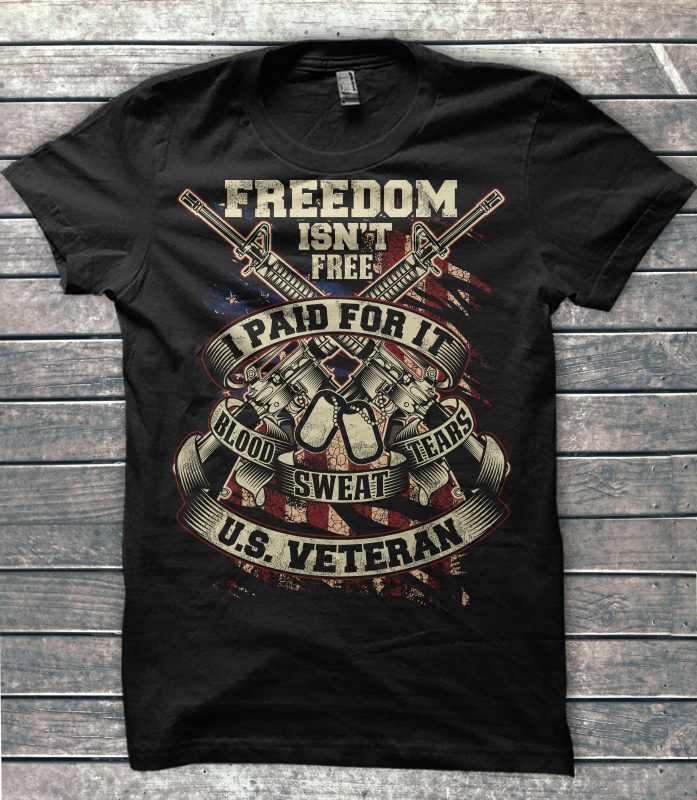 FREEDOM ISN'T FREE I PAID FOR IT 2 t-shirt design png - Buy t-shirt designs