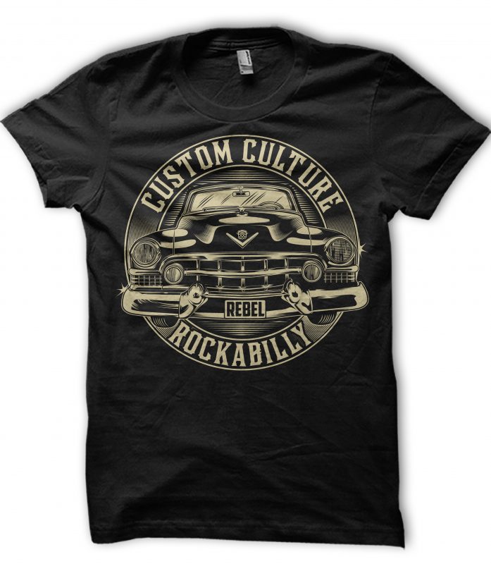 “BIG SALE ” Rockabilly, vintage race & Custom Garage t shirt design for purchase