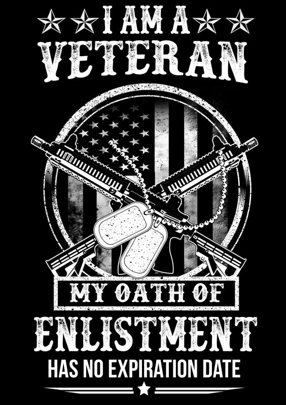 [NO 2] Skull Veteran Army And Military Tshirt Design PSD File Editable Text Layer