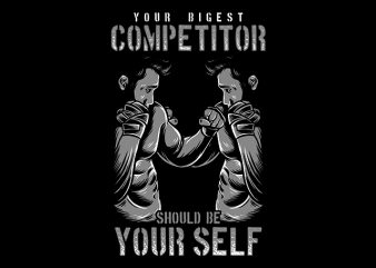 Gym Fitness Tshirt Design, Your Biggest Competitor should be your self