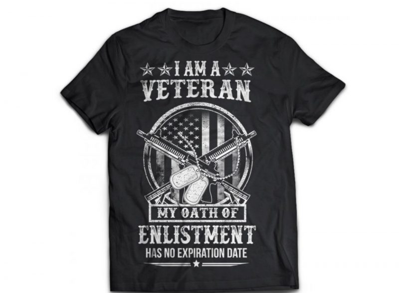 [NO 2] Skull Veteran Army And Military Tshirt Design PSD File Editable Text Layer