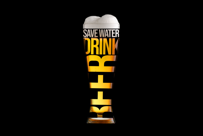 save water drink beer commercial use t-shirt design
