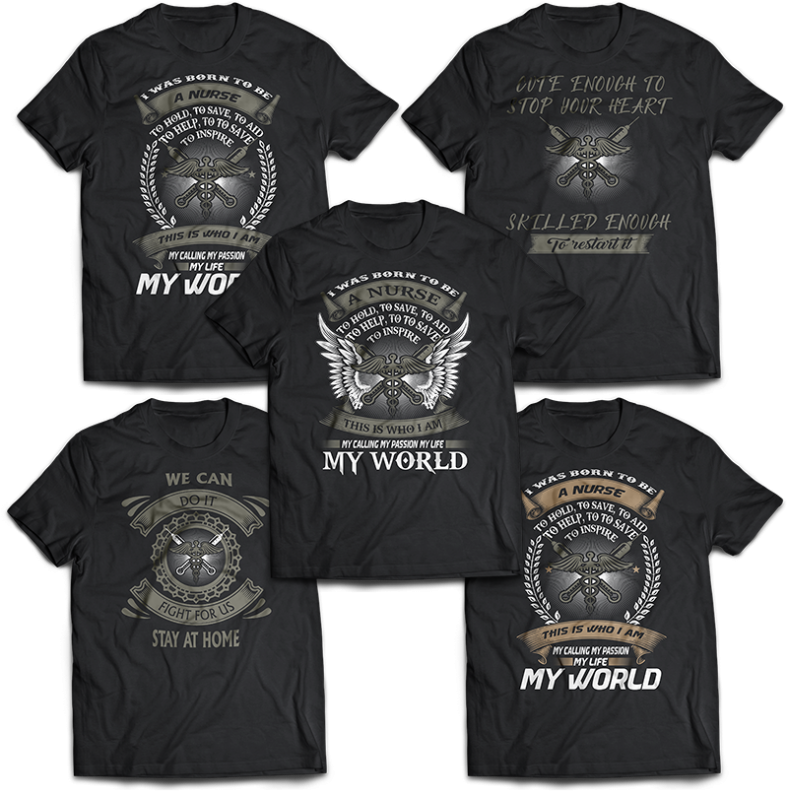 BIG BUNDLE 106 tshirt designs Veteran, Army, Military, skull, Nurse, and Dog PSD file EDITABLE Text and layer t shirt bundles