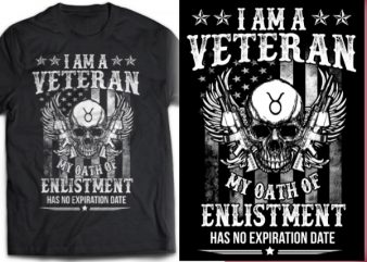 [No 1] Skull Veteran Army And Military Tshirt Design PSD File Editable Text Layer