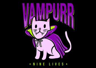 Cat Funny Vampurr Vampire Parody t-shirt design for commercial use