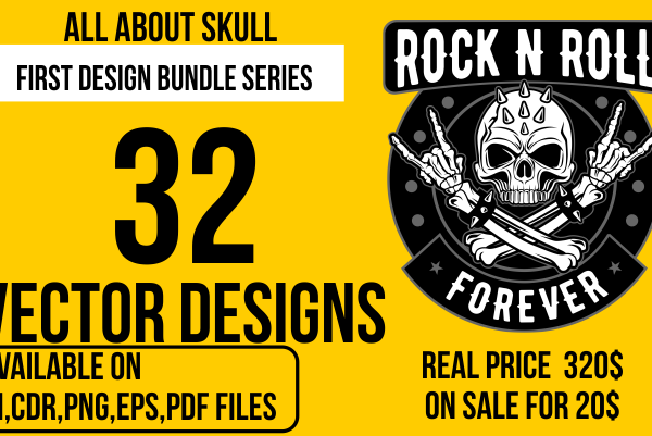 Skull design bundle 32 design pack