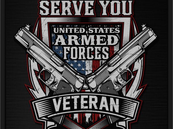 United states armed forces veteran graphic t-shirt design