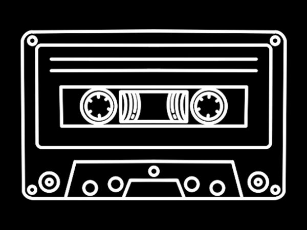 Cassette tape music line art graphic t-shirt design Cassette tape music line art graphic t-shirt design