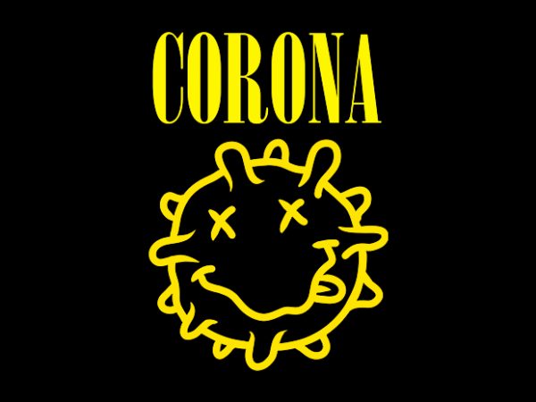 Corona, nirvana parody design for t shirt t-shirt design png
