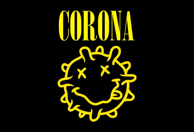 corona, nirvana parody design for t shirt t-shirt design png