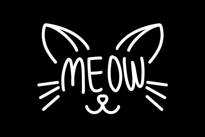 Cat Funny Meow shirt design png graphic t-shirt design