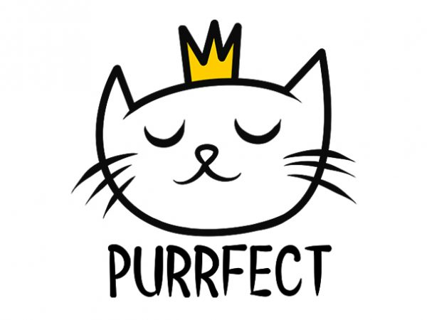 cat funny Purrfect t shirt design for purchase