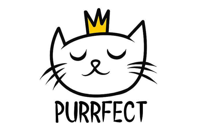 cat funny Purrfect t shirt design for purchase