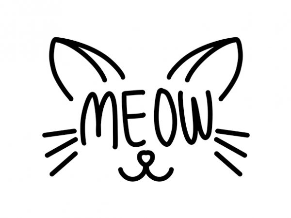 Cat funny meow shirt design png graphic t-shirt design