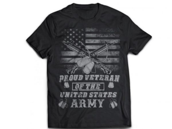 [no 5] skull veteran army and military dad tshirt design psd file editable text layer