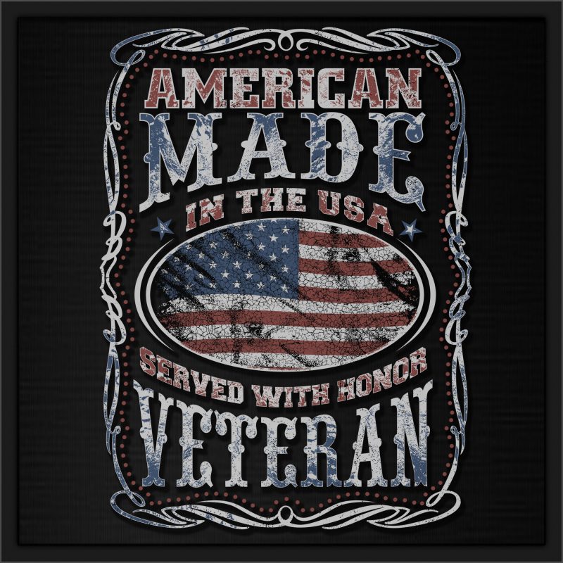 AMERICAN MADE IN THE USA SERVED WITH HONOR VETERAN print ready t shirt design