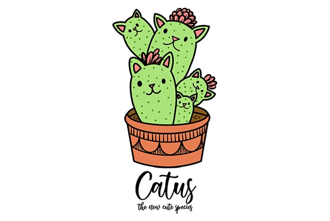 Cat Funny Catus , Cactus Parody t-shirt design png