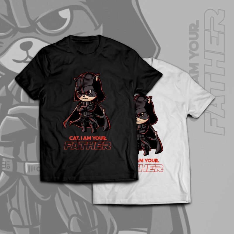 Cat Vader I Am Your Father T-Shirt Design