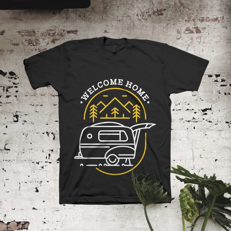 Welcome Home graphic t-shirt design