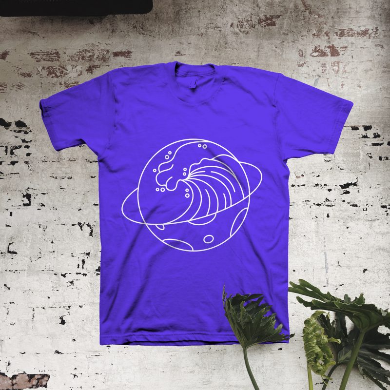 Planet Surfing t shirt design template