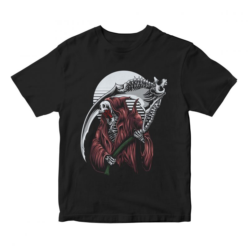 SKULL GRIM REAPER graphic t-shirt design