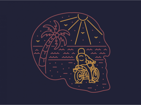 Biker on skull island ready made tshirt design