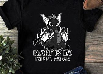 BlackIs My Happy Color Dragon Funny SVG, Dragon SVG, Kids SVG, Animals SVG buy t shirt design artwork