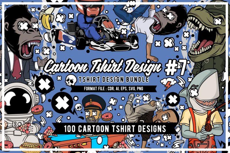 100 Tshirt Designs Bundle Cartoon Concept #7 - Thefancydeal