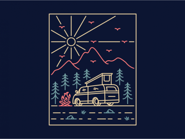 Camper 2 t-shirt design for commercial use