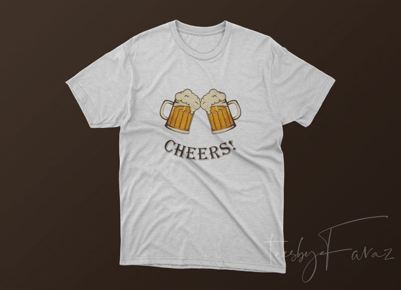 Beer Mug, Cheers, Cool Tshirt Design for sale