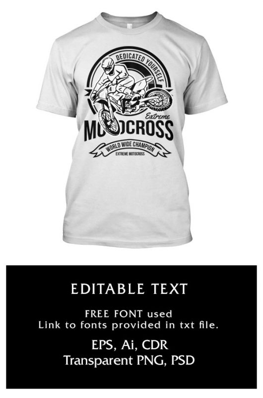 Motocross Designs Bundle t shirt design for printify