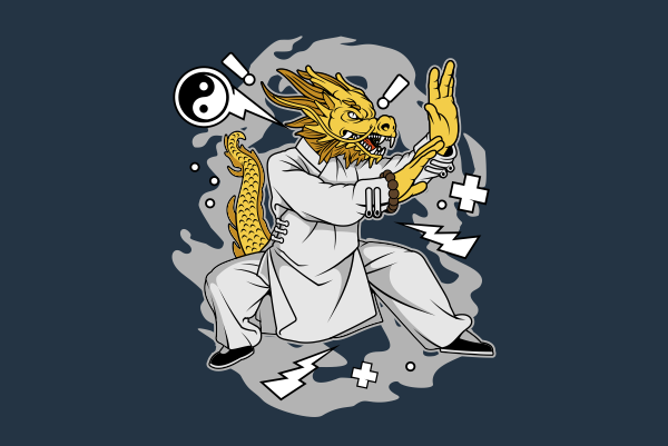 Dragon kungfu shirt design png