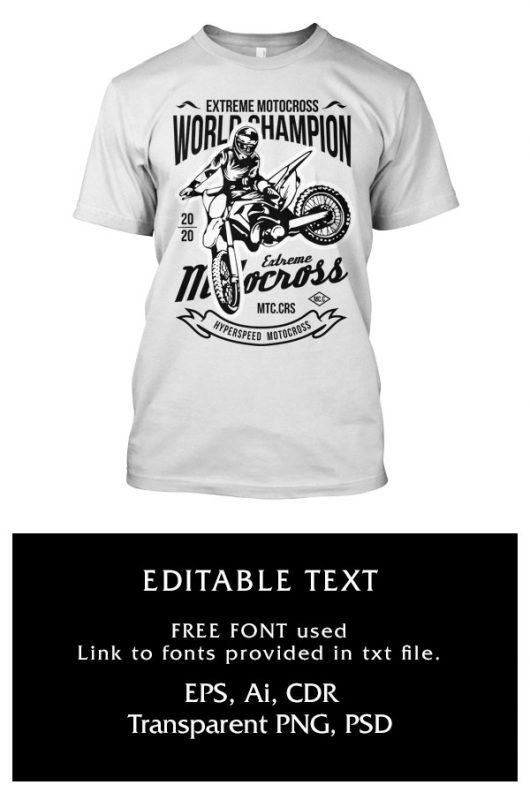 Motocross Designs Bundle t shirt design for printify