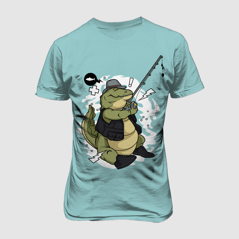 Download Fishing crocodile ready made tshirt design - Buy t-shirt ...