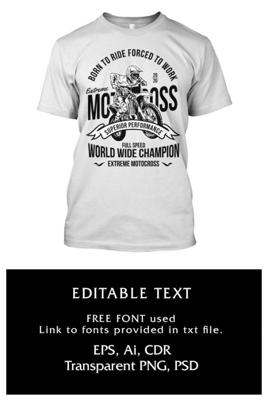 Motocross – Forced To Work graphic t-shirt design
