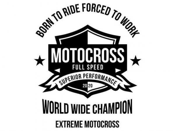 Motocross forced to work badge design t shirt design for sale