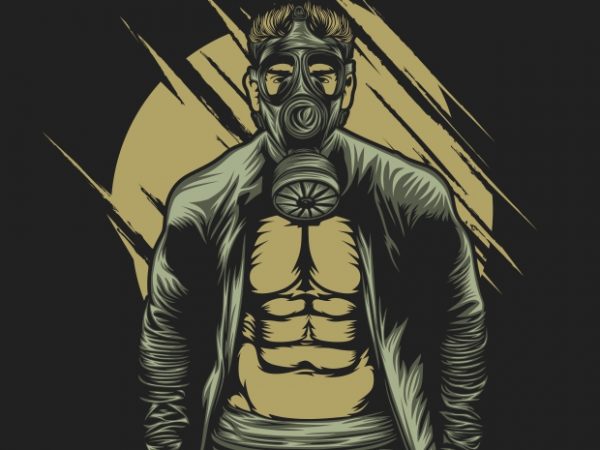 Gas mask muscle buy t shirt design