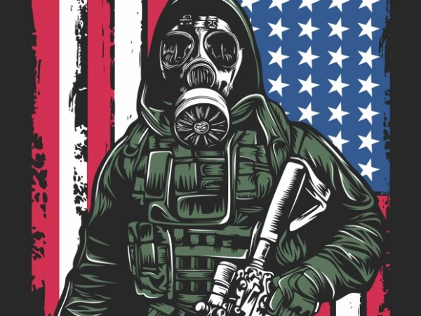 Gas mask soldier 02 t shirt design for download